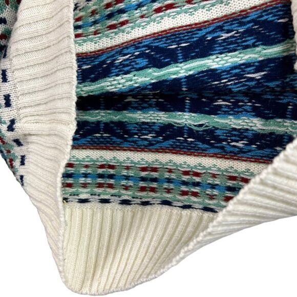 Vintage 70s Ricki Collared Crewneck Argyle Stripe Sweater Medium - Picture 7 of 11